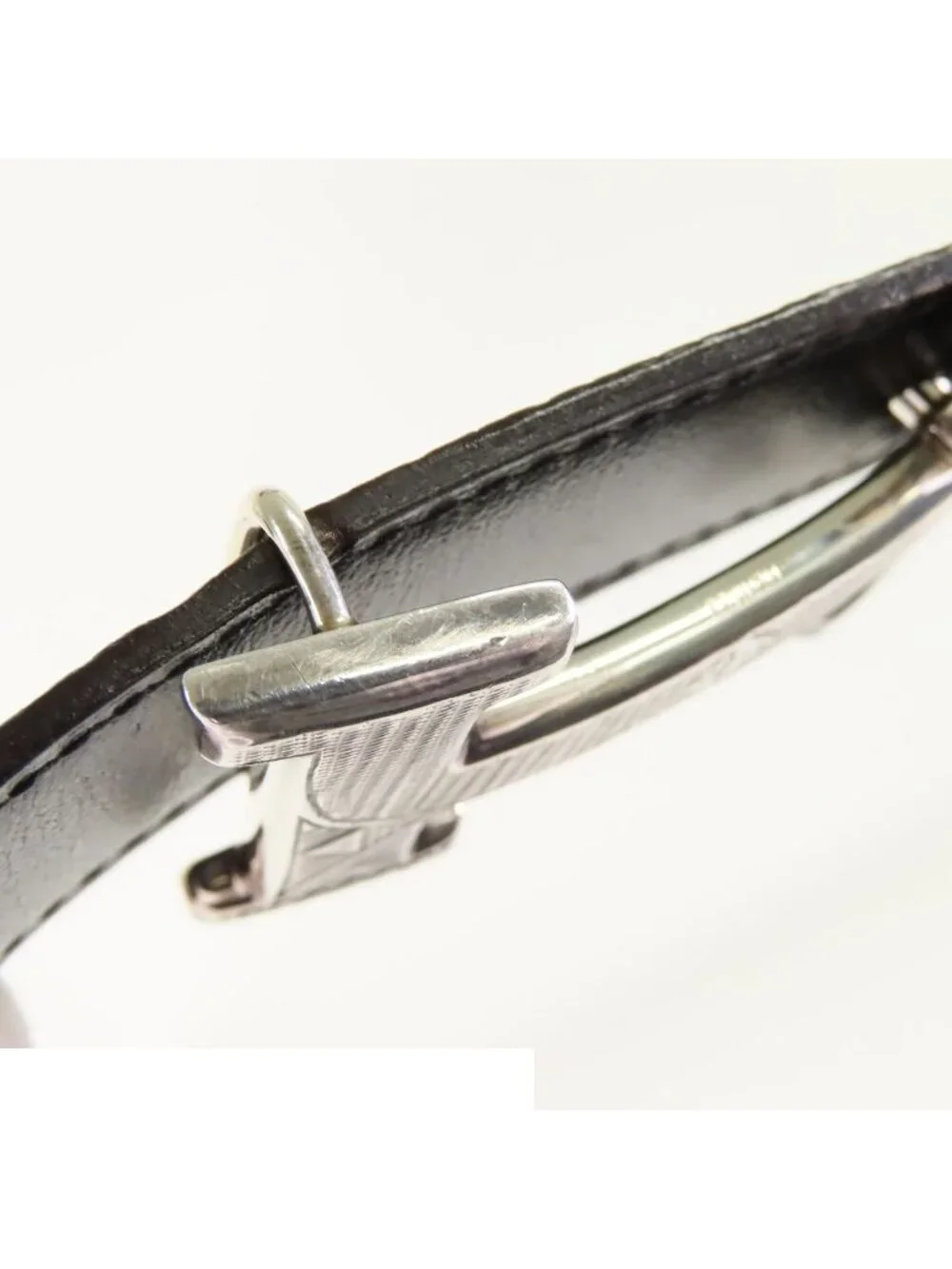 Hermes Constance Belt Black Silver Box Calf Taurillon Touareg Reversible 90